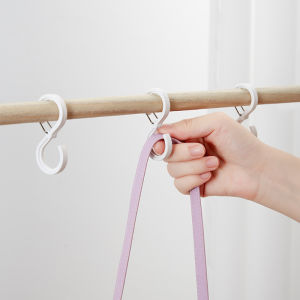 [Timmo House]1 Chiếc Móc Hình Chữ S Màu Trắng/Trong Suốt Móc Quần Áo Khóa Chống Rơi Tủ Quần Áo Móc Áo Khoác Khóa Chống Gió Bằng Nhựa Không Đục Lỗ Móc Nhà Bếp Ký Túc Xá