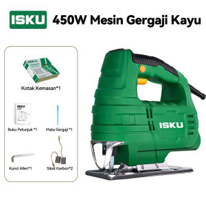 ISKU Mesin Gergaji Kayu Jig Saw 450W Mesin Gergaji Ukir Jigsaw Potong Kayu Listrik Jig Saw Machine