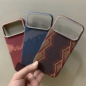 Mountain Mangetic Carbon Phone Case For iPhone 17 Pro Max 16 15 Pro Alloy Camera Lens Frame For Magsafe Hard PC Back Cover Coque