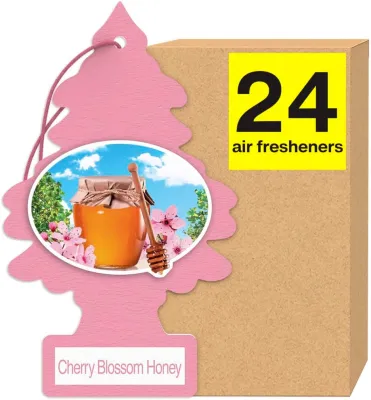 LITTLE TREES Car Air Freshener Hanging Tree Provides Long Lasting Scent for Auto and Home 24 Air Fresheners Cherry Blossom