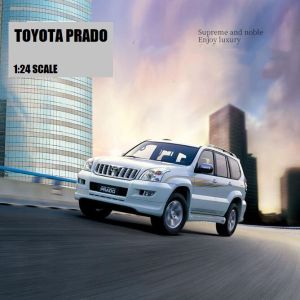 【MagicT】1:24 Scale Toyota Prado Zinc Alloy Model Car W/ Light & Sound Effect Die Cast Toys Gifts Collections Decorations For Boys