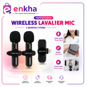 Mikrofon Wireless Portable Mic Live Konten Streaming dan Rekam Suara Vlogger Lightning 2 Mic 2.4GHz