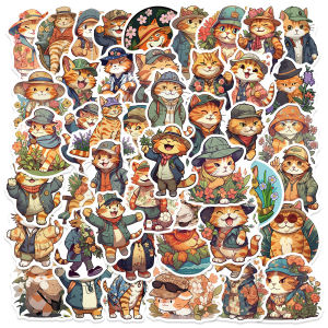 50Pcs Funny Cats Emoji Stickers DIY Luggage Stickers Laptop refrigerator Waterproof Doodle Decals Stickers waterproof