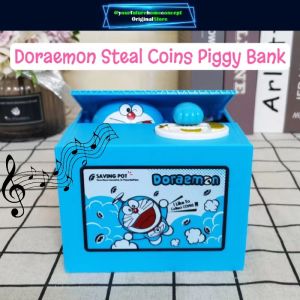 [MSIA SHIP] NOVELTY Super Cute Doraemon Stealing Coins Piggy Bank with Music Kids Birthday Christmas Party Present Money Savings Box Toys Stationery Children Gifts Tabung Duit Syiling Hadiah Kanak Budak Lelaki Perempuan Mainan Tadika 哆啦A梦 小叮当 扑满 存钱罐