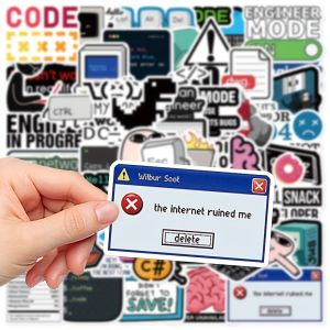 50/100 pcs Funny Programmer Meme Stickers - Waterproof PVC Decals for Laptops Phone Cases & Water Bottles - Creative DIY Decoration by GUTBD