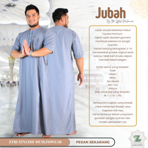 Jubah Z-tri Motif Polos Lengan Pendek bahan Katun Premium / Gamis Pria Model Kekinian