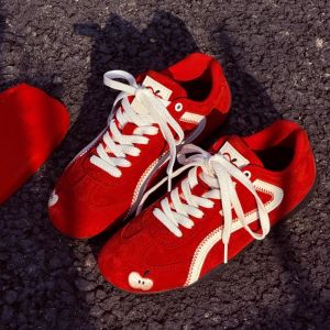 Sandals Visual Attraction Thin Sole Flat Shoes Red Fashion Soft and Comfortable Color-blocking Design