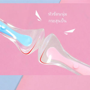 Pulchra ช้อนซิลิโคนเด็กหญิงเด็กชายสำหรับเด็กทารกช้อนฝึกเด็กหัวนุ่มช้อนซุปเครื่องใช้บนโต๊ะอาหารช้อนซิลิ