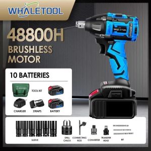 588vf 48800mah High Torque Brushless Multi-Function Wrench Electric Impact Wrench Cordless Lithium Battery LED Drive Tool for Car Tire Nut