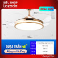 Quạt Trần Đèn LED, Cánh quạt ẩn, ĐỘNG CƠ LÕI ĐỒNG 6 Cấp Độ Gió 3 Chế Độ Đèn, Điều Khiển Từ Xa. 