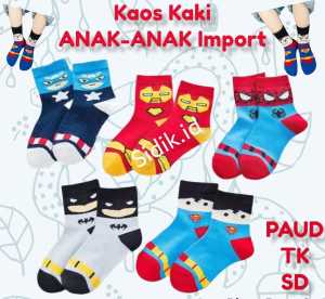 3 PASANG Kaos Kaki Import Anak - Anak Superhero / Kaos Kaki Anak Cowok PAUD TK SD tersedia 3612 PASANG