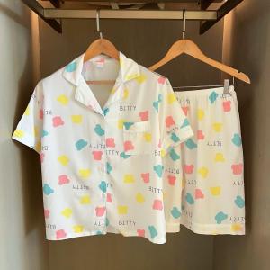 ชุดนอนไหมอิตาลี บิ๊กไซส์ แขนสั้นขาสั้นลายการ์ตูน ผ้าไม่บางเบาใส่สบายนุ่มๆๆ ผ้าไหม Clothing ผู้ชาย