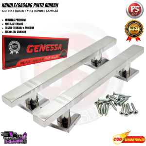 HANDLE PINTU RUMAH MODEL KOTAK WARNA SILVER 1SET 2PCS/TARIKAN PINTU TARUNG PEGANGAN PINTU 2 GAGANG P