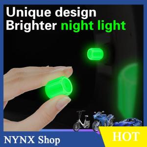 [NYNX] 4pc Luminous Tire Valve Caps For Car Motorcycle Bike Wheel Hub Styling Tool Glow In Dark Valve Stem Air Dust Rim Cover Accessory