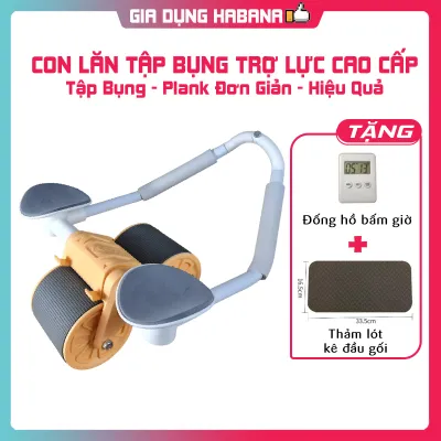 Con Lăn Tập Bụng 2 Bánh Trợ Lực Cao Cấp Có Chỗ Để Tay Tiện Dụng Khung Kim Loại - Tập Bụng Plank Đơn Giản Hiệu Quả