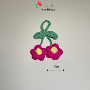 [Có sẵn] Móc khóa hoa len 5 cánh cotton milk 125g treo túi móc chìa khóa