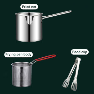 Vogvigo 1200ML Deep Frying Pot 304 Stainless Steel Kitchen Fryer With Strainer Tempura Fryer Pan Chicken Fried Chicken Cooking Tools