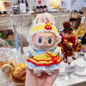 Labubu 17cm Phụ kiện trang phục cho búp bê Labubu V1 V2 Thời trang tạp dề khoai tây chiên Mũ M Trang phục cosplay