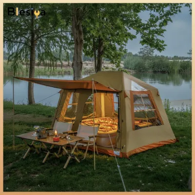 Blesiya Quick-Inflation Inflatable Tent Easy Setup Inflatable Tent with Pump Windproof Protection for Weekend Trips