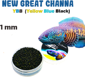 Ikanesia - Pelet New Great Channa YBB Yellow Blue Black Edition Naikkan Warna Kuning Biru Hitam Channa Louhan Arwana