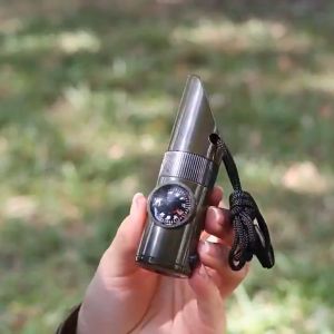 Outdoor 7-in-1 Survival ABS Whistle Kit Emergency Flashlight ThermometerCompassCampingHiking PAZU