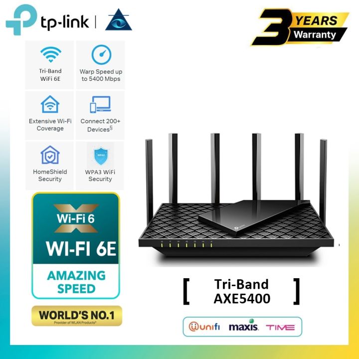 TP-Link Archer AXE75 AXE5400 Tri-Band WiFi 6E Gigabit Wireless Router ...