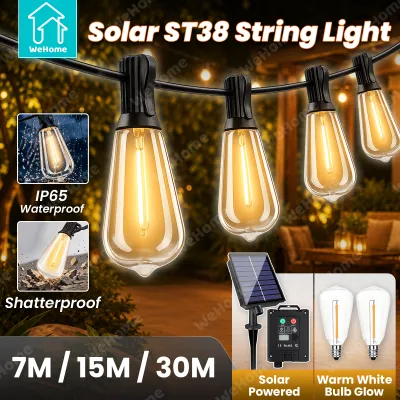 Wehome Solar ST38 String Lights Outdoor Waterproof Warm White Garden Patio Lights Solar Powered Hanging Decorative Lights