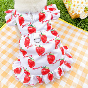 Pet Cartoon Pullable Fruit Dog Mesh Summer Breathable Cat Dress Dog Cat Supplies Teddy