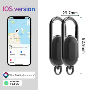 Keychain Tracker Tag Key Finder Works with Find My App (iOS Only) Heavy Duty Metal Carabiner Key Chains with GPS Tracker for Luggage Kids Bags etc. Global Locator with Sound for Men and Women Replaceable Battery