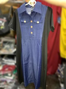 Đầm suông giả Jeans xanh co dãn thanh lịch