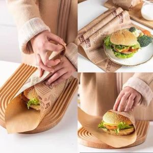 【HOT】300pcs Baking Wax Paper Sandwich Wrapper Paper Egg Drop Bread Burger Food Wrapping