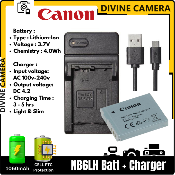 Canon Nb 6l Nb 6lh Lithium Ion Battery And Replacement Charger Lazada