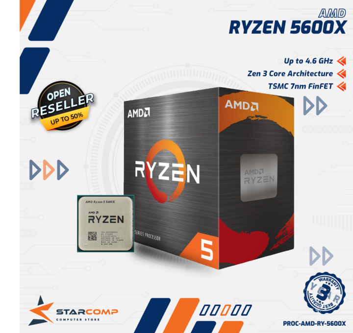 AMD Ryzen 5600X cores 12 threads Up to AM4