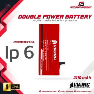 Baterai VIKING Double Power Original Ip 6 / 6G Batre Batrai