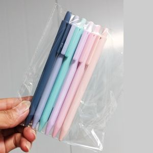 LUMINOU 6/12pcs Morandi Mechanical Pencils 0.5/0.7mm Triangular Barrel Automatic Pencils Simple Sketching Pencil Students Gift