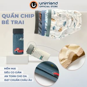 Set quần chip tam giác cotton organic cho bé trai Unifriend Hàn Quốc Size 10-60kg