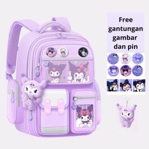 Tas Ransel Sekolah Anak Import Kartun Sanriio Naruuto Waterproof