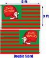 Christmas Flags for Outside 3x5 - Santa Flag 3x5 Outdoor with Cute Santa Claus Carrying Christmas Gift Bag, Christmas Decorations for Garden Yard Home Indoor Outdoor. 