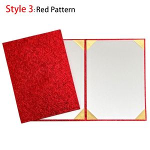 NOBLELYN 1Pcs Thicken A3 A4 Paper Hardcover Plush Surface PU Leather Certificate Cover Durable Gold File Page Folder Signing Contract