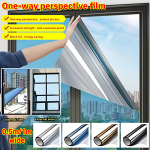 One-Way Mirror Sun-Proof Privacy Window Film UV Protection Tint Self-Adhesive Insulation Sticker Solar Reflective