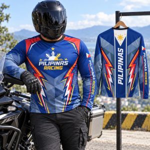 Mens Plus Size Purple Motorcycle Flame Graphic Long Sleeve Quick Dry Sports Jersey LA044