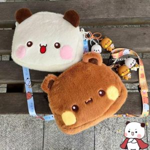 Cute Cartoon Bubu and Yier Panda Crossbody Bag for Women Kawaii Fashion Plush Bubu and Dudu Shoulder Bag for Girls Kids Gifts