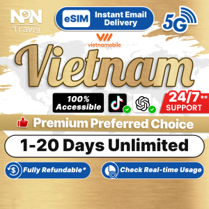 Vietnam eSIM Ultimate 1-20Days Daily 5GB Data Instant Email Delivery Truly Local Vietnam SIM Card Support TT