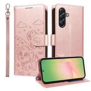 For Samsung Galaxy A56 A55 A36 A35 A26 A25 A05 A05S A06 A15 A16 5G Cover Samsung A55 A56 A16 A15 4G Phone Case Pet Dog Magnetic Leather Wallet Card Slot Flip Case Casing