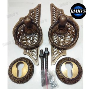 Handle Pintu Gebyok 059 Set Lubang Kunci Handle Pintu Rumah Kuningan Murah