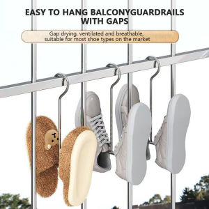 1/3pcs Stainless Steel Shoes Drying Rack Hanger with 2 Clips Antiskid Shoe Hanger for Closet Rod