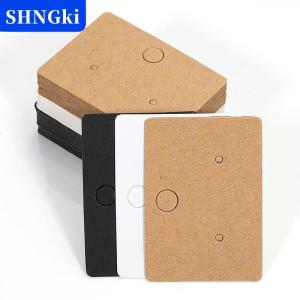 SHNGki 50pcs vòng tông Bông tai thẻ hiển thị trống Kraft Giấy trang sức treo thẻ cho Bông tai tai Studs bán bao bì