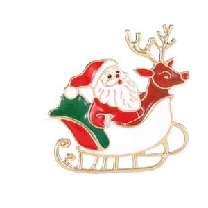 Santa Claus ghim cài kim loại món quà Giáng sinh với lớp phủ chống xỉn màu hoàn hảo cho trang phục lễ hội và trang trí