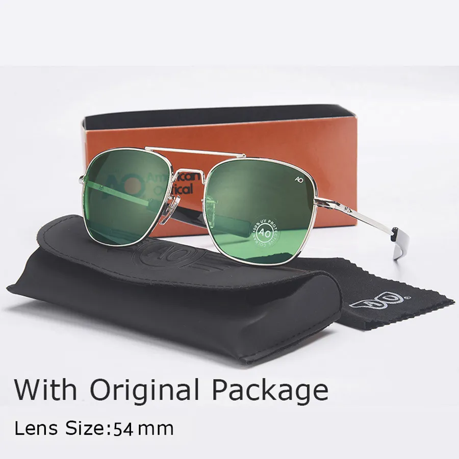 Hawaii Fashion Army MILITARY Pilot 54mm Sunglasses Brand American Optical  Glass Lens Sun Glasses with Original Box