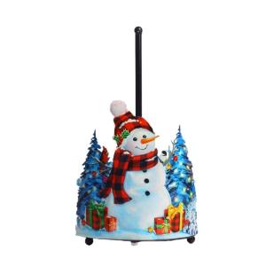 Iron Paper Towel Holder Flowers Christmas Tissue Holder Kitchen Roll Paper Stand Organizers for Kitchen Countertop